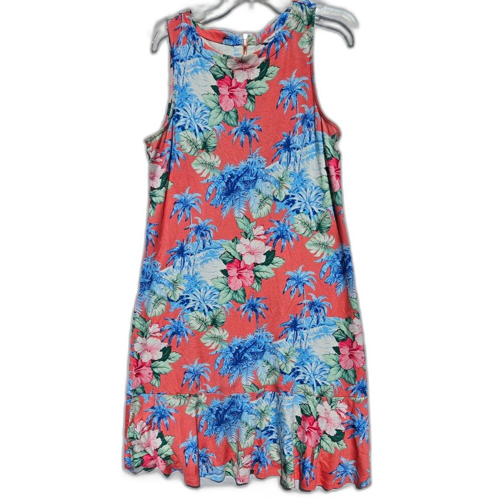 TOMMY BAHAMA Beach Sleeveless Summer Casual Dress Floral Large